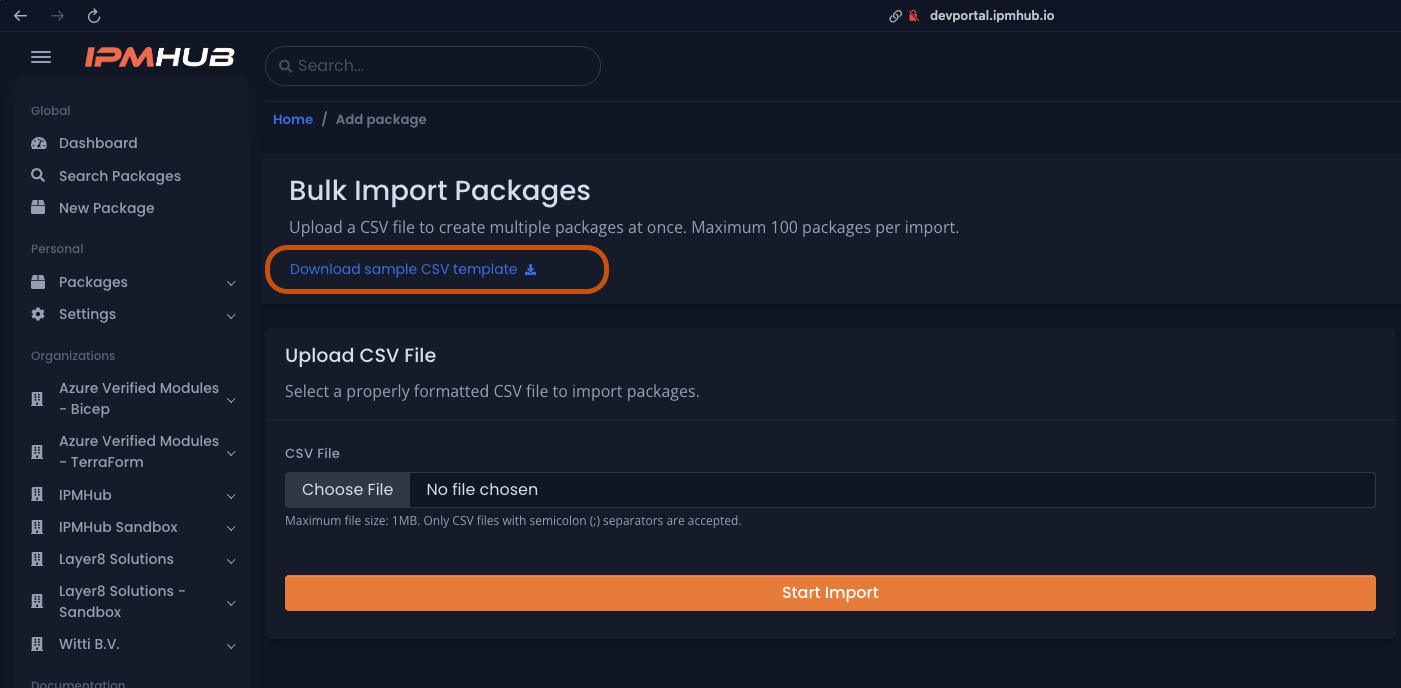 Download sample CSV