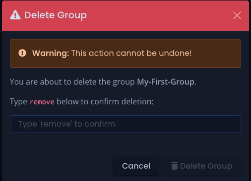 Delete group